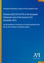 Directive (EU) 2015/2193 des Europäischen Parlaments, blaue Farbe, unten rechts Logo "AR Antiphon Verlag".