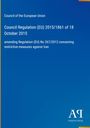 Council of the European Union, Regulation (EU) 2015/1861 on Iran. Blaues Cover, gelber Rand, Logo: "AR Antiphon Verlag".