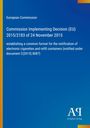 "Commission Implementing Decision (EU) 2015/2183 of 24 November 2015. Blaues Cover, gelber Streifen links."