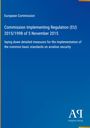 Text: "European Commission, Commission Implementing Regulation (EU) 2015/1998 of 5 November 2015". Blau mit weißem Text. Logo "AR".