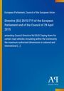 Directive (EU) 2015/719, amending vehicle dimensions, blue background, orange border links with EU. Logos vorhanden.