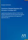 Text: "European Commission, Commission Delegated Regulation (EU) 2015/68 of 15 October 2014." Blauer Hintergrund mit Verlag-Logo.