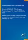 Europäisches Parlament, Richtlinie 2014/95/EU, Offenlegung nichtfinanzieller Informationen. Blau mit Logo unten.