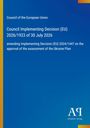 Titel: "Council Implementing Decision (EU) 2026/1923 of 30 July 2026". Blau mit gelbem Rand. Logo unten rechts.
