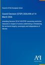Council Decision (CFSP) 2026/696 of 14 March 2026. Blau und schlichtes Design mit Verlagslogo unten rechts.