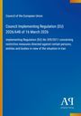 "Council of the European Union: Regulation (EU) 2026/648, 16 March 2026, on measures concerning situation in Iran." Blaues Cover.