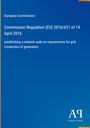 Text über Blau: "European Commission, Commission Regulation (EU) 2016/631 of 14 April 2016... Antiphon Verlag." Unten Logo.