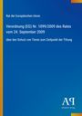 Verordnung (EG) Nr. 1099/2009 über den Schutz von Tieren; blau mit gelbem Rand, Antiphon Verlag Logo.