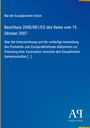 Rat der Europäischen Union, Beschluss 2008/881/EG des Rates vom 15. Oktober 2007. Blauer Hintergrund, Antiphon Verlag Logo.