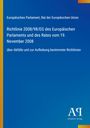 Richtlinie über Abfälle 2008/98/EG des EU-Parlaments, blauer Hintergrund, links gelber Streifen, unten Logo.