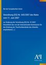 Text über EU-Verordnung zur Änderung zugunsten der Thunfischerhaltung, blaues Design mit gelbem Rand und Verlagssignet.