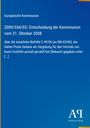 Text auf blauem Hintergrund: Entscheidung der EU-Kommission zur staatlichen Beihilfe und Vergütung durch Poste Italiane.