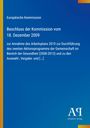 Europäische Kommission, Beschluss vom 18. Dezember 2009 zur Annahme des Arbeitsplans 2010 im Gesundheitsbereich. Links ein gelber Streifen, Hintergrund blau.