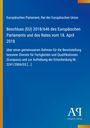 „Europäisches Parlament, Rat der Europäischen Union. Beschluss (EU) 2018/646...“ Blauer Hintergrund mit gelbem Rand.