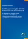 Europäische Kommission, Verordnung EU 2019/1964, L-Lysin-Zusätze. Blau mit seitlichem Farbverlauf, Antiphon Verlag Logo.