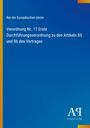 Rat der Europäischen Union: Verordnung Nr. 17 Erste Durchführungsverordnung zu den Artikeln 85 und 86 des Vertrages, Buch