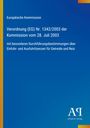 Text: "Europäische Kommission, Verordnung (EG) Nr. 1342/2003, Durchführung zu Lizenzen für Getreide und Reis." Blau mit Logo.