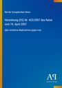 Verordnung (EG) Nr. 423/2007 des Rates über Maßnahmen gegen Iran. Blaues Design mit gelbem Rand links.