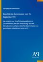 „Europäische Kommission. Beschluß der Kommission vom 26. September 1997. Antiphon Verlag.“ Blauer Hintergrund, gelber Rand links.