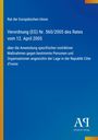 Verordnung des Rates der EU, Nr. 560/2005, über Maßnahmen gegen Personen in Côte d'Ivoire. Blaues Design mit Logo.
