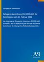 Text zur Delegierten Verordnung der EU, blaues Cover, gelber Streifen links, Antiphon Verlag Logo unten.
