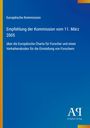 Text: "Empfehlung der Kommission vom 11. März 2005 über die Europäische Charta für Forscher." Blaues Cover mit gelbem Rand.
