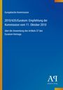 Europäische Kommission, Empfehlung 2010/635/Euratom, 11. Oktober 2010, Artikel 37 Euratom-Vertrag. Logo unten rechts.