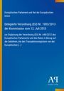 Europäisches Parlament: Verordnung (EU) Nr. 1003/2013 über Gebühren für Transaktionsregister. Blaues Design.