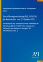 Text zur EU-Durchführungsverordnung von 2025 auf blauem Hintergrund, unten ein weißes Logo "AP Antiphon Verlag".