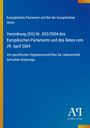 Text: EU-Verordnung (EG) Nr. 853/2004 über Lebensmittelhygiene. Blaues Cover mit gelbem Streifen links, Verlag-Logo unten rechts.