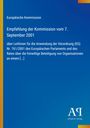 Europäische Kommission: Empfehlung der Kommission vom 7. September 2001 zu Leitlinien. Blauer Hintergrund mit Logo.