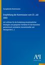 Europäische Kommission, Empfehlung vom 23. Juli 2003, Leitlinien für Strategien. Logo rechts unten. Hintergrund blau.