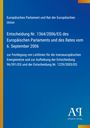 Europäisches Parlament, Entscheidung Nr. 1364/2006/EG, blaue Fläche, gelber Rand links, PA Logo unten rechts.