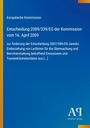 Text über die Entscheidung der Europäischen Kommission 2009/339/EG zur Überwachung von Emissionen; blaues Design.