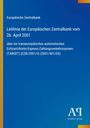 Text über die Leitlinie der Europäischen Zentralbank von 2001, blauer Hintergrund, Antiphon Verlag-Logo unten rechts.