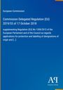 Europäische Kommission, Verordnung (EU) 2019/33 vom 17. Oktober 2018; Text über Schutz und Kennzeichnung von Ursprungsbezeichnungen.
