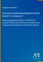 Text über eine EU-Verordnung von 2011, Herausgeber ist die Europäische Kommission. Unten rechts ein Logo von Antiphon Verlag.