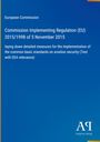 Titel: EU-Verordnung 2015/1998 vom 5. Nov. 2015 zur Luftsicherheit. Blau und gelb, Text dominiert, Logo unten rechts.