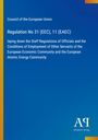 Council of the European Union, Regulation No 31 (EEC), 11 (EAEC). Blauer Hintergrund, Logo unten rechts.