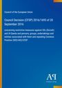Council Decision (CFSP) 2016/1693 vom 20. September 2016, betrifft Maßnahmen gegen ISIL und Al-Qaida. Blauer Hintergrund.