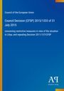 "Council Decision (CFSP) 2015/1333 of 31 July 2015, concerning measures for Libya."

Blauer Hintergrund, Verlag-Logo unten.