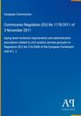 Titel: Commission Regulation (EU) No 1178/2011. Blaues Coverdesign mit weißem Text und Logo unten rechts.