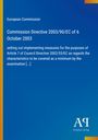 Titel: "Commission Directive 2003/90/EC". Text beleuchtet EU-Direktiven. Blaues Cover mit gelbem Rand.