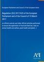 Regulation (EU) 2017/625 über amtliche Kontrollen, Lebens- und Futtermittelrecht, Tier- und Pflanzengesundheit. Blaues Layout.
