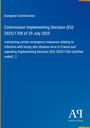 Europäische Kommission, Durchführungsbeschluss, EU, 2025, lumpy skin disease, Frankreich. Blau, gelbe Ränder. Antiphon Verlag.