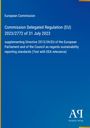 Europäische Kommission, Verordnung (EU) 2023/2772 vom 31. Juli 2023 über Nachhaltigkeitsbericht-standards. Logo unten rechts.