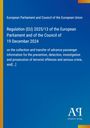 Regulation (EU) 2025/13 zur Sammlung und Übermittlung von Passagierdaten. Blauer Hintergrund mit gelbem Rand.