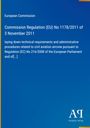 Text auf blauem Hintergrund über technische Anforderungen und Verwaltungsvorschriften der Europäischen Kommission.