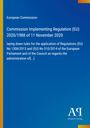 European Commission: Commission Implementing Regulation (EU) 2020/1988 of 11 November 2020, Buch