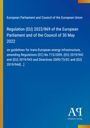 Text zur EU-Verordnung 2022/869 über Energieinfrastruktur-Richtlinien auf blauem Hintergrund, links gelber Streifen.